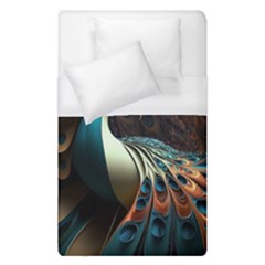 Peacock Bird Feathers Colorful Texture Abstract Duvet Cover (single Size) by Pakemis