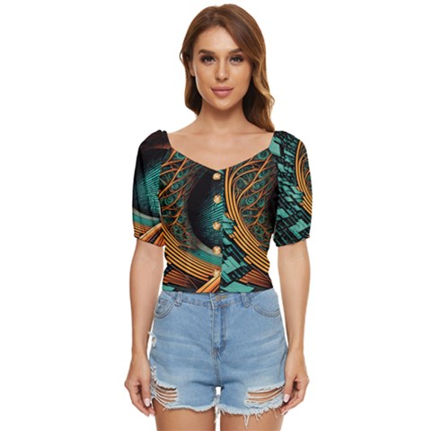 Big Data Abstract Abstract Background Backgrounds Button Up Blouse by Pakemis