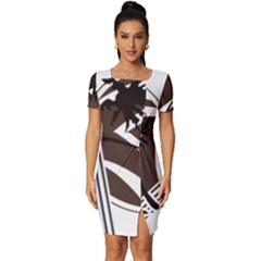 Palm Tree Design-01 (1) Fitted Knot Split End Bodycon Dress by thenyshirt