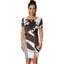 Palm Tree Design-01 (1) Fitted Knot Split End Bodycon Dress View1