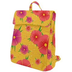 Background Flowers Floral Pattern Flap Top Backpack by Ravend