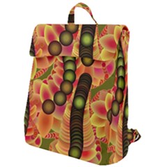 Abstract Background Digital Green Flap Top Backpack by Ravend