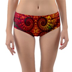 Abstract Art Pattern Fractal Design Reversible Mid-waist Bikini Bottoms by Ravend