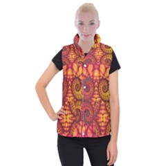 Abstract Art Pattern Fractal Design Women s Button Up Vest by Ravend