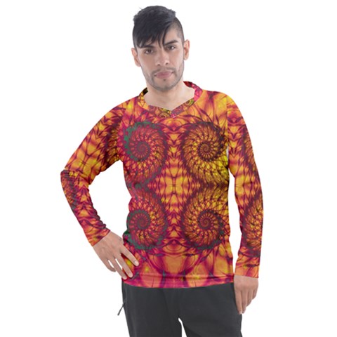 Abstract Art Pattern Fractal Design Men s Pique Long Sleeve Tee by Ravend