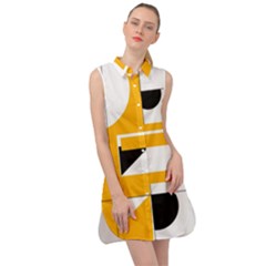 Design Pattern Yellow Background Art Sleeveless Shirt Dress by Jancukart