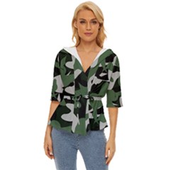 Camouflage Camo Army Soldier Pattern Military Lightweight Drawstring Hooded Top by Jancukart