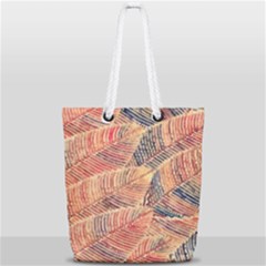 Leaves Pattern Abstract Circles Dots Ornament Full Print Rope Handle Tote (small) by Jancukart