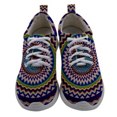 Kaleidoscope Geometric Circles Mandala Pattern Women Athletic Shoes by Jancukart