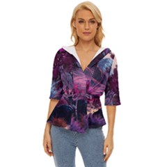 Landscape Landscape Painting Purple Purple Trees Lightweight Drawstring Hooded Top by Jancukart
