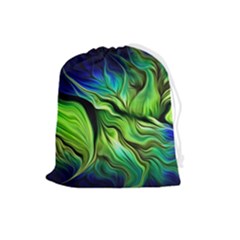 Fractal Art Pattern Abstract Fantasy Digital Drawstring Pouch (large) by Jancukart