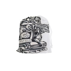 Scarface Movie Traditional Tattoo Drawstring Pouch (medium) by tradlinestyle