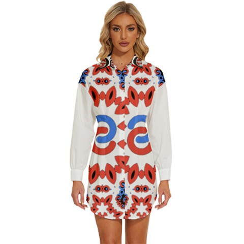  Im Fourth Dimension Adkps Strap Womens Long Sleeve Shirt Dress by imanmulyana
