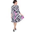 Floral Skeletons Quarter Sleeve Waist Band Dress View2