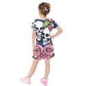 Skulls and Flowers Kids  Short Sleeve Velvet Dress View2