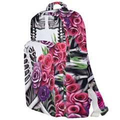 Gothic Floral Skeletons Double Compartment Backpack by GardenOfOphir