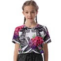 Gothic Floral Skeletons Kids  Basic Tee View1