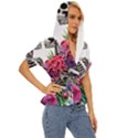 Gothic Floral Skeletons Lightweight Drawstring Hooded Top View3