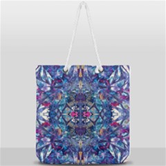 Denim On Pour Full Print Rope Handle Tote (large) by kaleidomarblingart