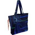 Screen Glitch Broken  Crack  Fracture  Glass Pattern Drawstring Tote Bag View2