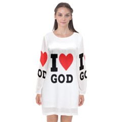 I Love God Long Sleeve Chiffon Shift Dress  by ilovewhateva
