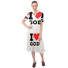 I Love God Keyhole Neckline Chiffon Dress by ilovewhateva