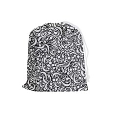 Question Mark Typographic Motif Random Pattern Drawstring Pouch (large) by dflcprintsclothing