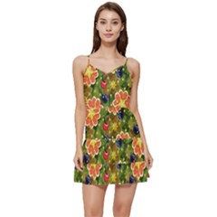 Fruits Star Blueberry Cherry Leaf Short Frill Dress by Pakemis