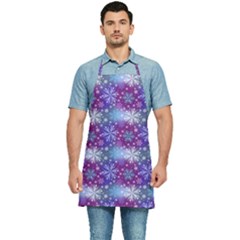 Snow White Blue Purple Tulip Kitchen Apron by Pakemis