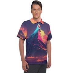 Mountain Sky Color Colorful Night Men s Polo Tee by Ravend