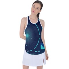 Sci Fi Computer Screen Racer Back Mesh Tank Top by Uceng