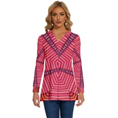 Art Pattern Design Wallpaper Long Sleeve Drawstring Hooded Top by Uceng