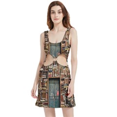 Books Velour Cutout Dress by artworkshop