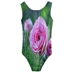 Flowers Kids  Cut-out Back One Piece Swimsuit by artworkshop