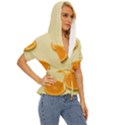 Fruite Orange Lightweight Drawstring Hooded Top View3