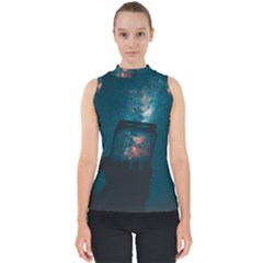 Sweming Mock Neck Shell Top by artworkshop