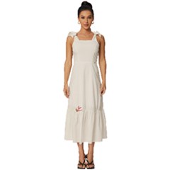 Watercolor Flower Tie-strap Tiered Midi Chiffon Dress by artworkshop
