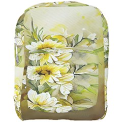 Watercolor Yellow And-white Flower Background Full Print Backpack by artworkshop