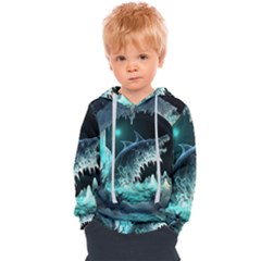 Sculpture Dinosaur Shark Frozen Winter Fantasy Kids  Overhead Hoodie by Ravend