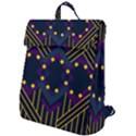 Line Square Pattern Violet Blue Yellow Design Flap Top Backpack View1