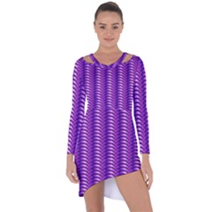 Purple Textile Vibrant Decor 3d Asymmetric Cut-out Shift Dress by Ravend