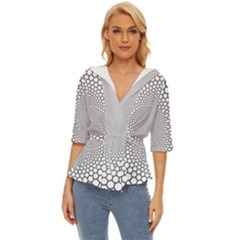 Hexagon Honeycombs Pattern Structure Abstract Lightweight Drawstring Hooded Top by Ravend