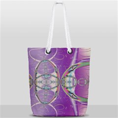 Abstract Colorful Art Pattern Design Fractal Full Print Rope Handle Tote (small) by Ravend