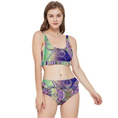 Fractal Abstract Digital Art Art Colorful Frilly Bikini Set by Ravend