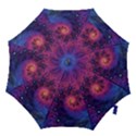 Fractal Fractals Spiral Vortex Blue Dark Art Hook Handle Umbrellas (Medium) View1