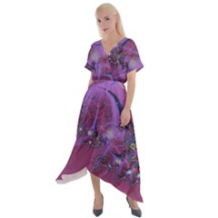 Fractal Math Abstract Abstract Art Digital Arts Cross Front Sharkbite Hem Maxi Dress by Ravend