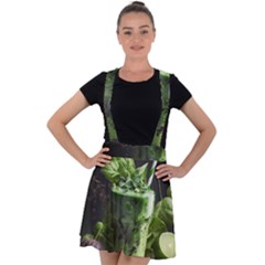 Ai Generated Drink Spinach Smooth Apple Ginger Velvet Suspender Skater Skirt by danenraven