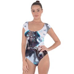 Ai Generated Viking God Fantasy Dog Norse Man Short Sleeve Leotard  by danenraven