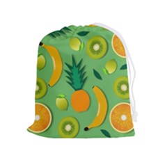 Fruit Tropical Pattern Design Art Pattern Drawstring Pouch (xl) by Ravend