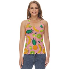 Fruits Tropical Pattern Design Art Basic Halter Top by Ravend